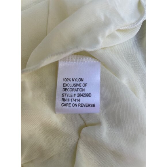 Miss Elaine Silk Essence Cream Nightgown M Lace Trim Nylon Short Sleeves Made In - Picture 6 of 13